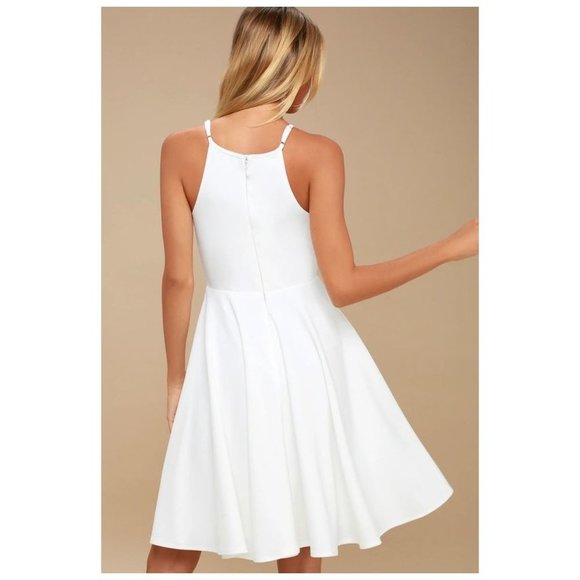 LULU'S Irresistible Charm White Midi Dress sz M Women's - Picture 2 of 9